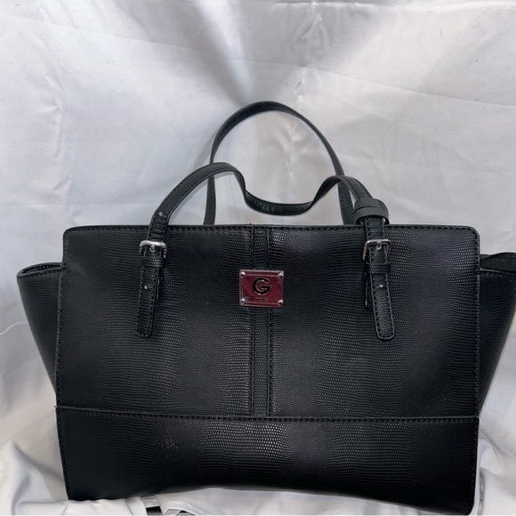 Guess Purse Handle Shoulder Bag Handbag Square Tote Zipper Pockets Leather Faux - Picture 6 of 10